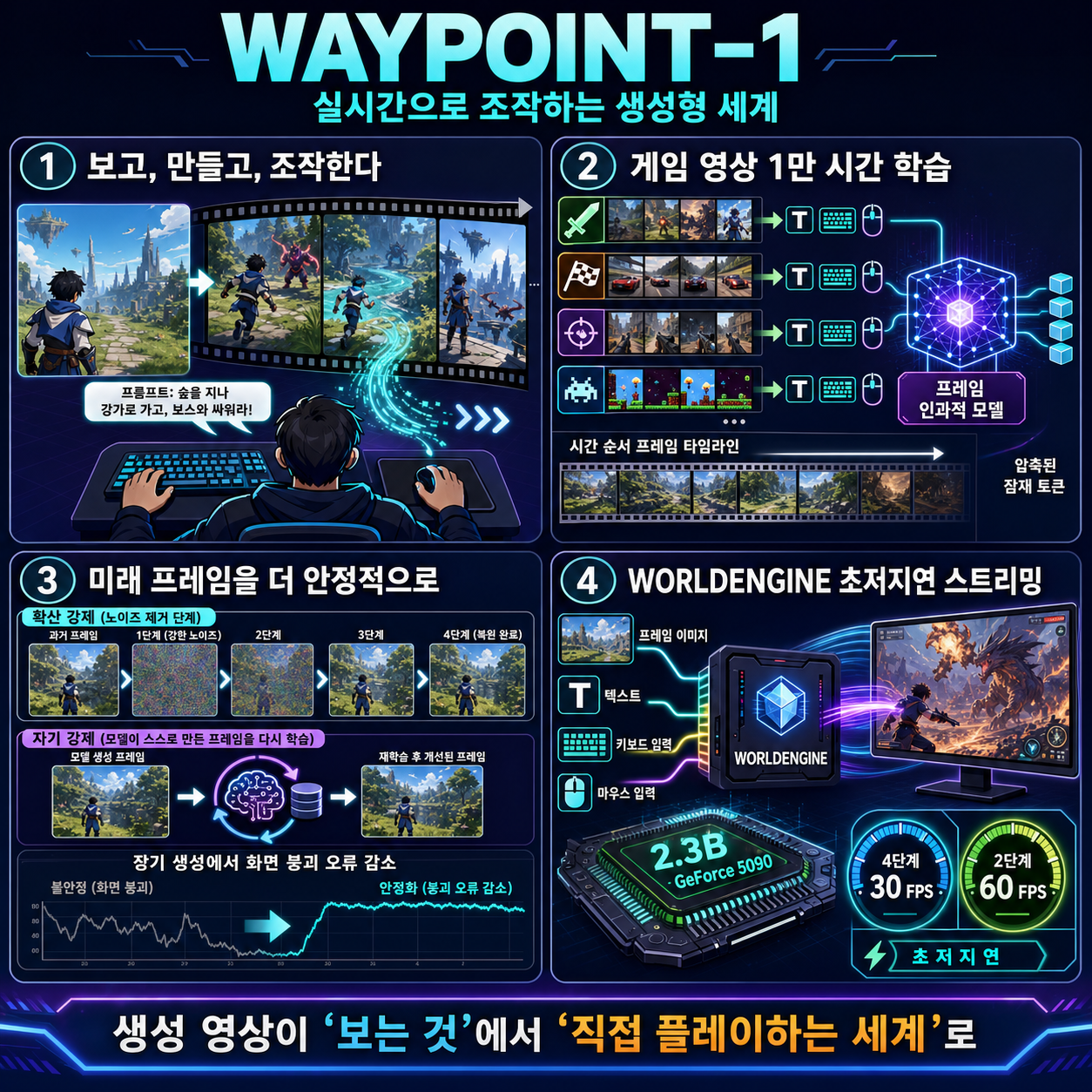 Introducing Waypoint-1: Real-time interactive video diffusion from Overworld 내용을 설명하는 본문 이미지