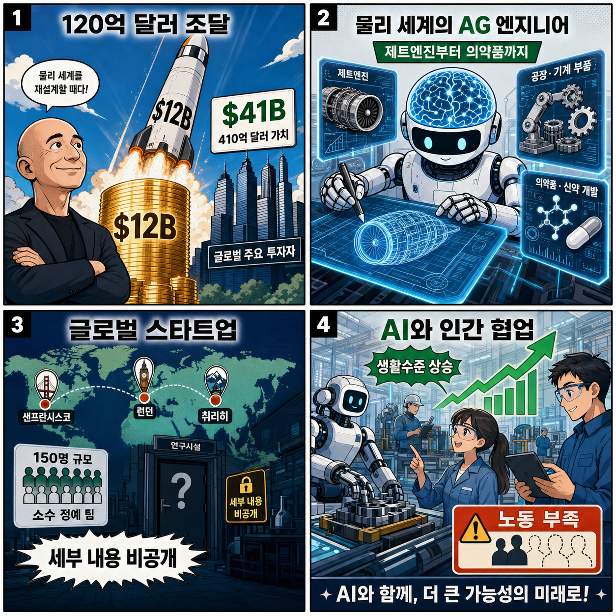 Jeff Bezos's Prometheus raises $12B to build an 'artificial general engineer' for the physical world 내용을 설명하는 본문 이미지