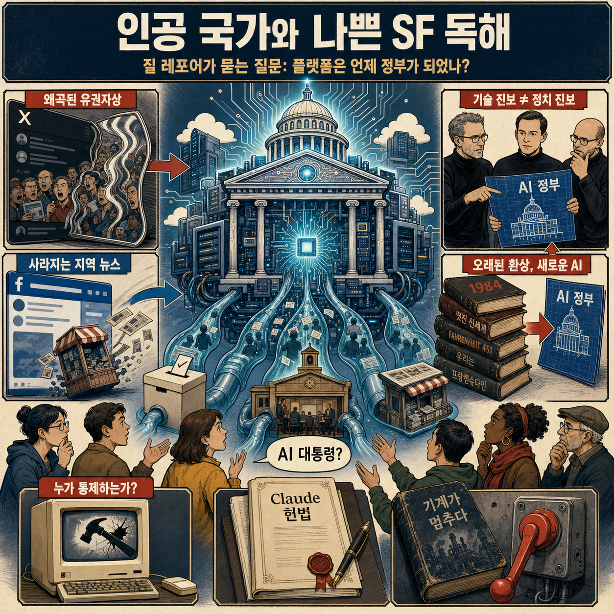 Jill Lepore on the ‘Artificial State’ and why Silicon Valley's leaders are bad sci-fi readers 내용을 설명하는 본문 이미지