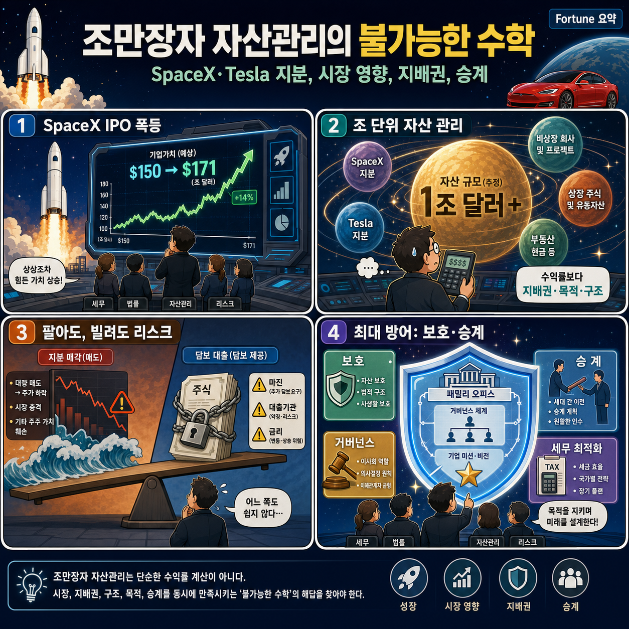 Inside the impossible math of managing Elon Musk's trillionaire SpaceX wealth 내용을 설명하는 본문 이미지