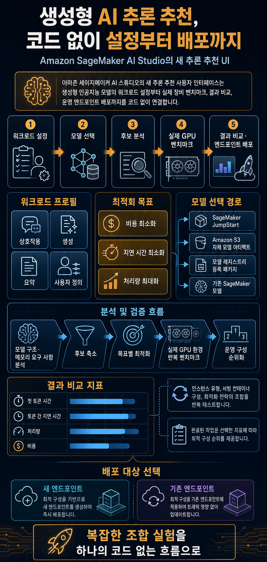Launching UI for generative AI inference recommendations in Amazon SageMaker AI 내용을 설명하는 본문 이미지