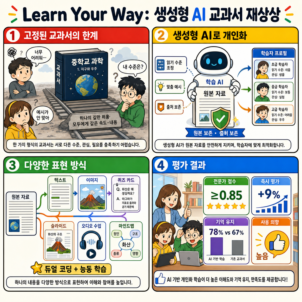 Learn Your Way: Reimagining textbooks with generative AI 내용을 설명하는 본문 이미지