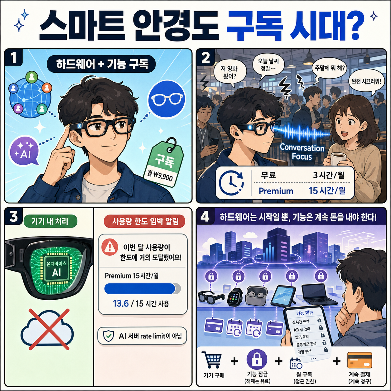 Meta Is Charging a Subscription for Smart Glasses Features. Welcome to the New Era of Consumer Tech 내용을 설명하는 본문 이미지