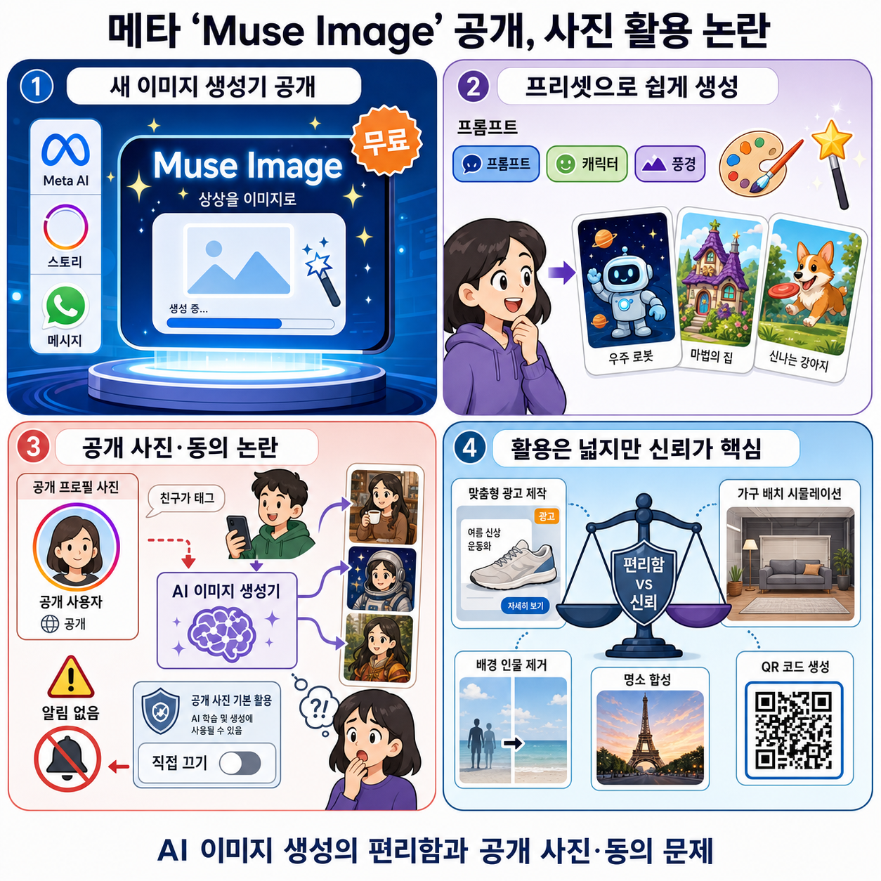 Meta just launched a new AI generator, Muse Image, and users are already pushing back over use of their photos 내용을 설명하는 본문 이미지