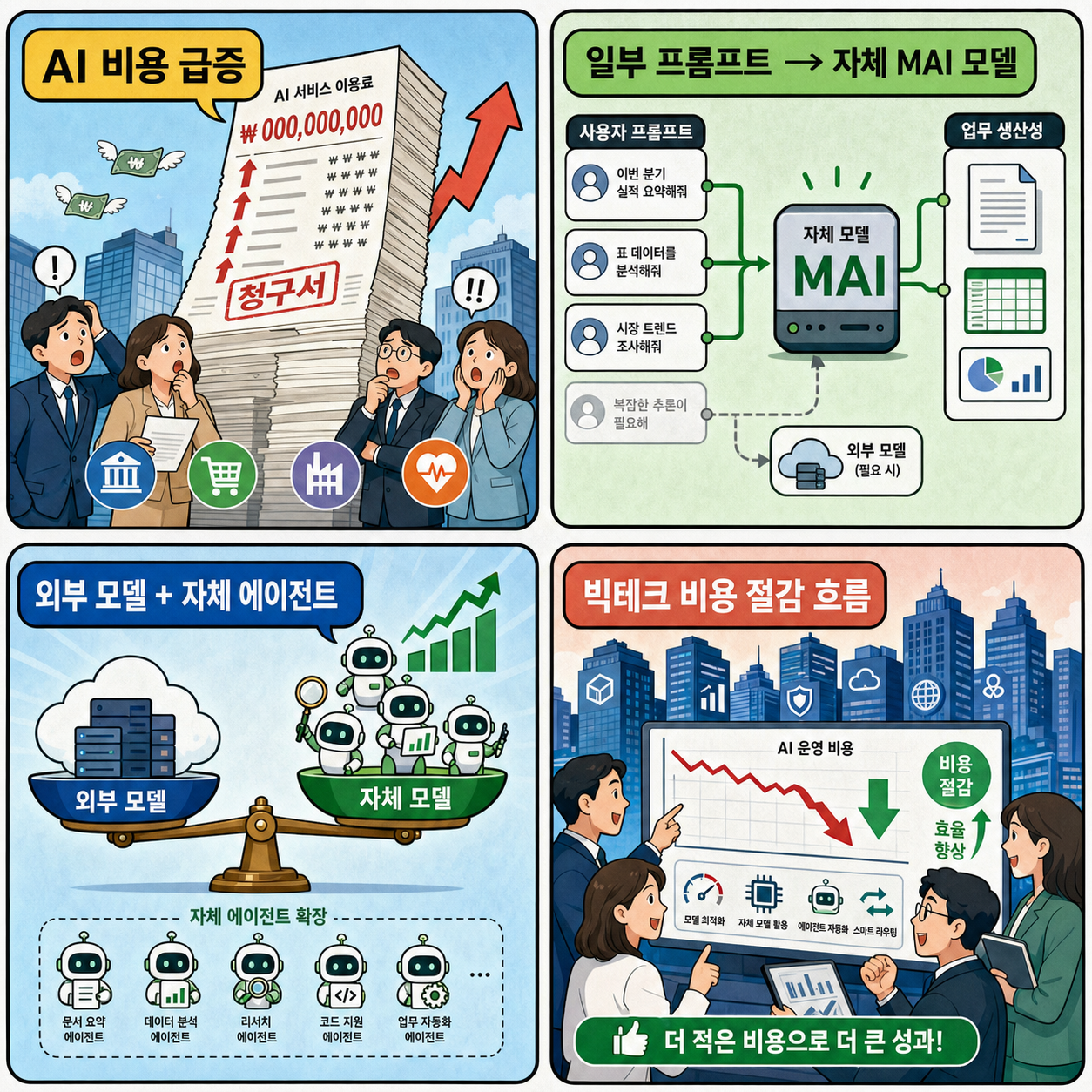 Microsoft joins AI cost-cutting trend by relying more on its own models 내용을 설명하는 본문 이미지