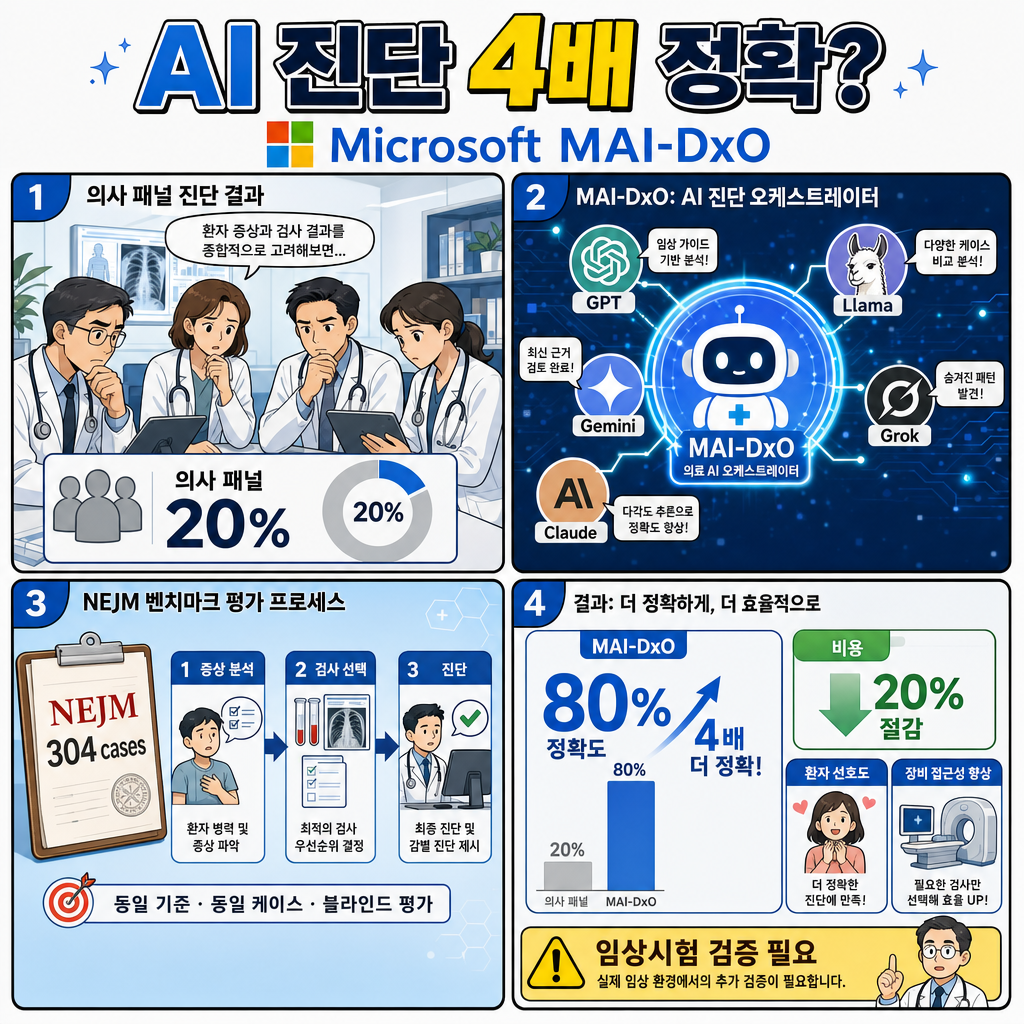 Microsoft Says Its New AI System Diagnosed Patients 4 Times More Accurately Than Human Doctors 내용을 설명하는 본문 이미지