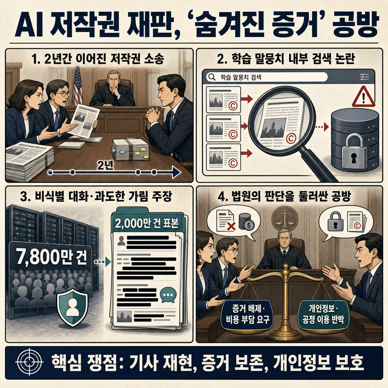 New York Times says OpenAI hid evidence in ChatGPT copyright trial 내용을 설명하는 본문 이미지