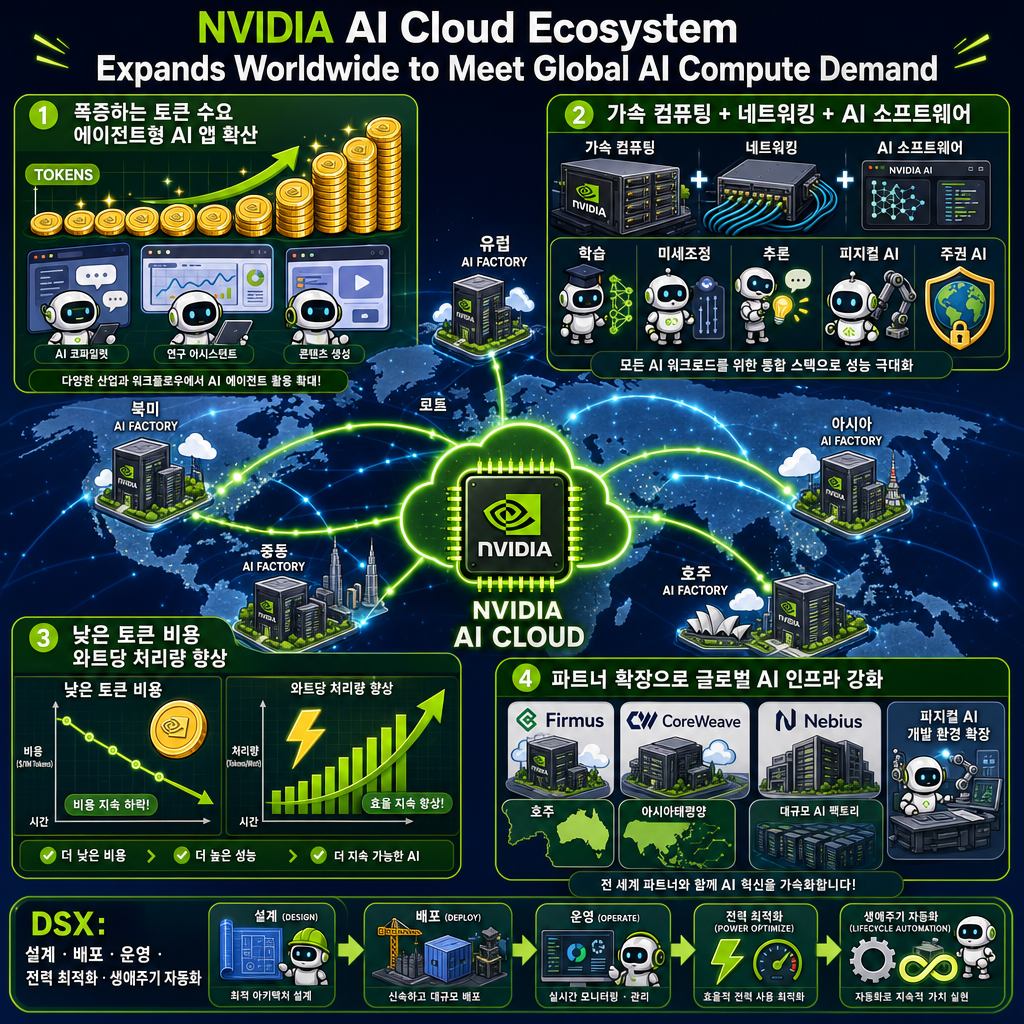 NVIDIA AI Cloud Ecosystem Expands Worldwide to Meet Global AI Compute Demand 내용을 설명하는 본문 이미지