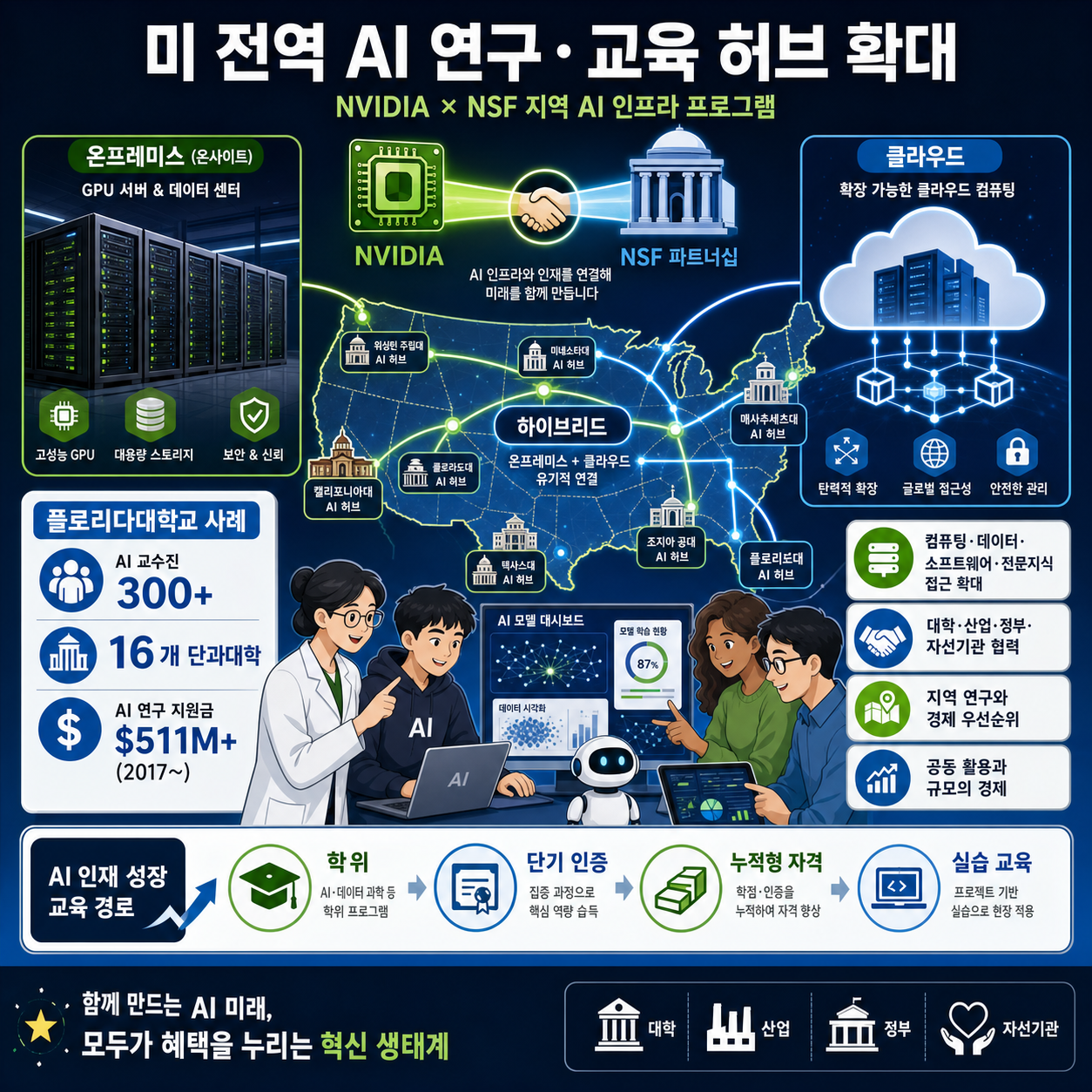 NVIDIA Joins NSF State and Regional AI Hubs Program to Expand AI Research and Education Across the US 내용을 설명하는 본문 이미지