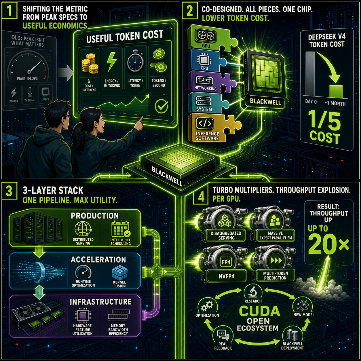 How NVIDIA’s Inference Software Stack Powers the Lowest Token Cost 내용을 설명하는 본문 이미지
