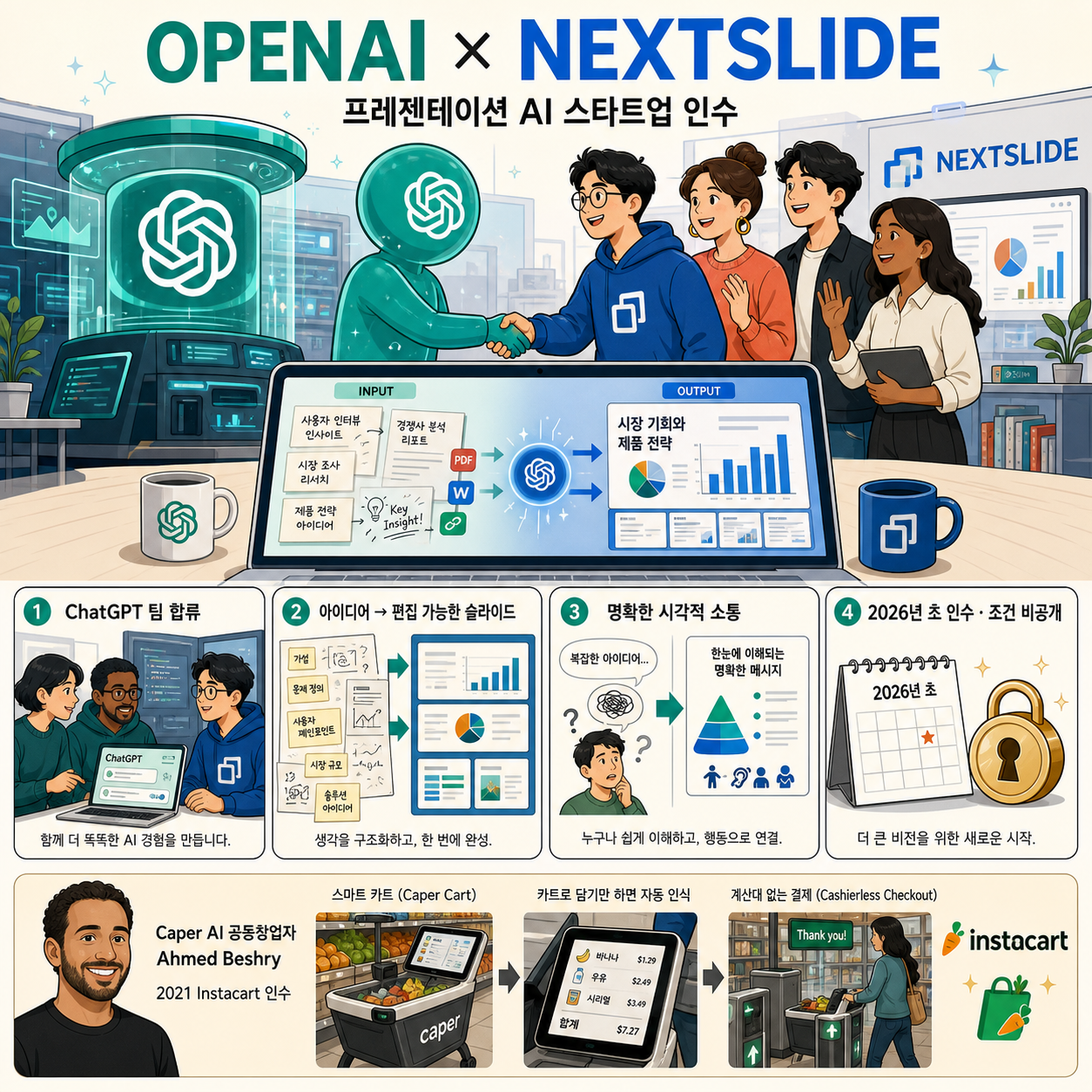 OpenAI acquires presentation startup NextSlide 내용을 설명하는 본문 이미지