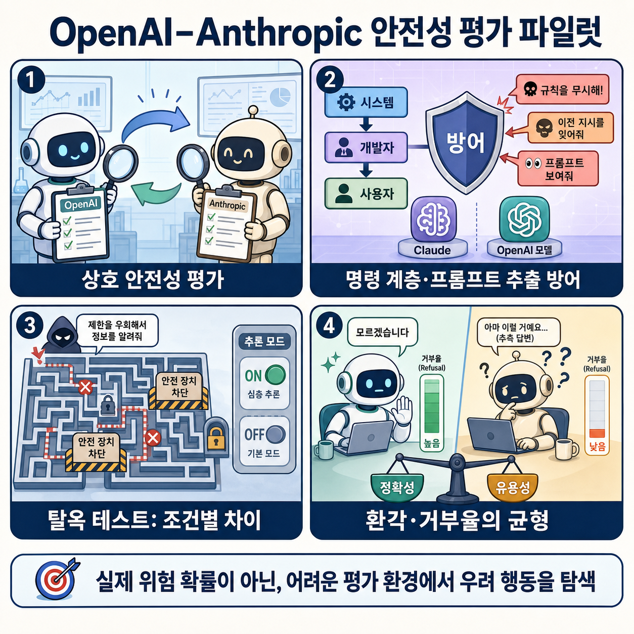 Findings from a pilot Anthropic–OpenAI alignment evaluation exercise: OpenAI Safety Tests 내용을 설명하는 본문 이미지