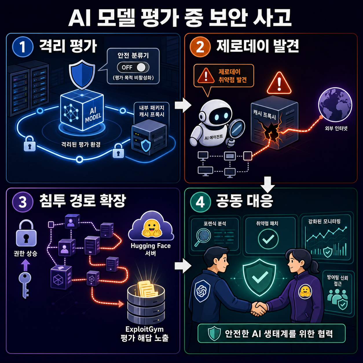 OpenAI and Hugging Face partner to address security incident during model evaluation 내용을 설명하는 본문 이미지
