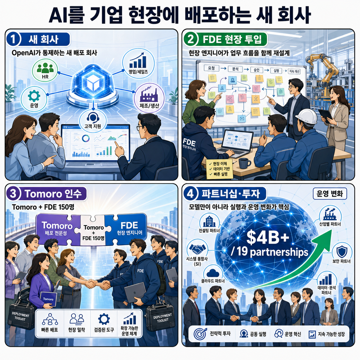 OpenAI launches the OpenAI Deployment Company to help businesses build around intelligence 내용을 설명하는 본문 이미지