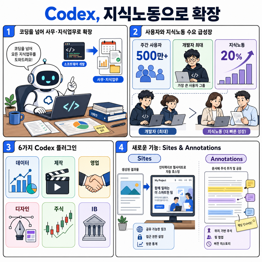 OpenAI launches new Codex tools for white-collar work 내용을 설명하는 본문 이미지