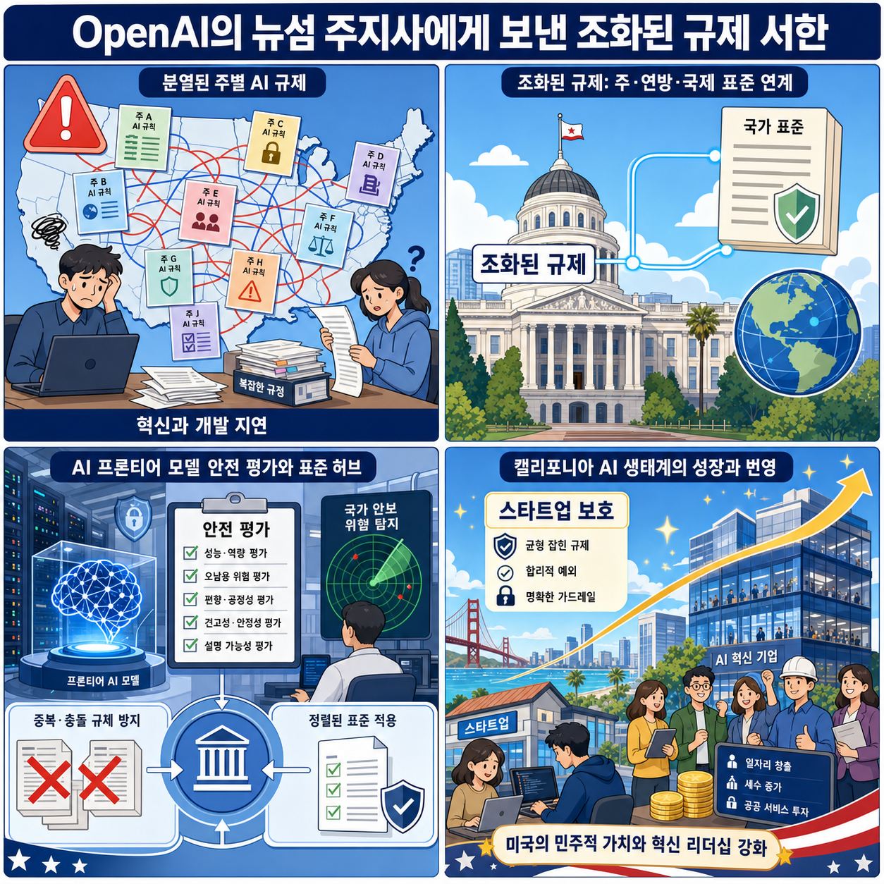 OpenAI’s letter to Governor Newsom on harmonized regulation 내용을 설명하는 본문 이미지
