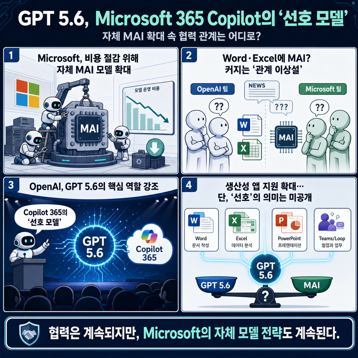 OpenAI says GPT 5.6 is the 'preferred model' for Microsoft Copilot 365 amid breakup chatter 내용을 설명하는 본문 이미지