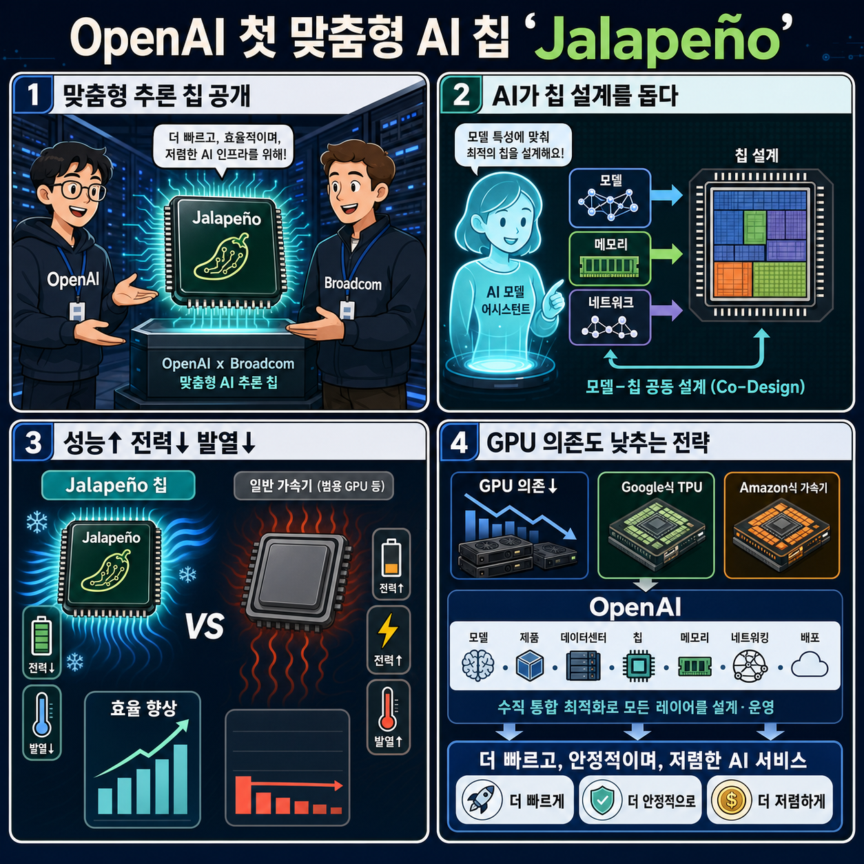 OpenAI unveils its first custom chip, built by Broadcom 내용을 설명하는 본문 이미지
