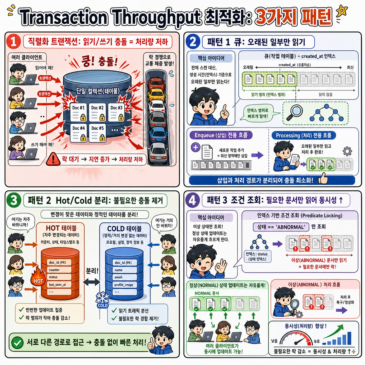 Optimize Transaction Throughput: 3 Patterns for Scaling with Convex and ACID Databases 내용을 설명하는 본문 이미지
