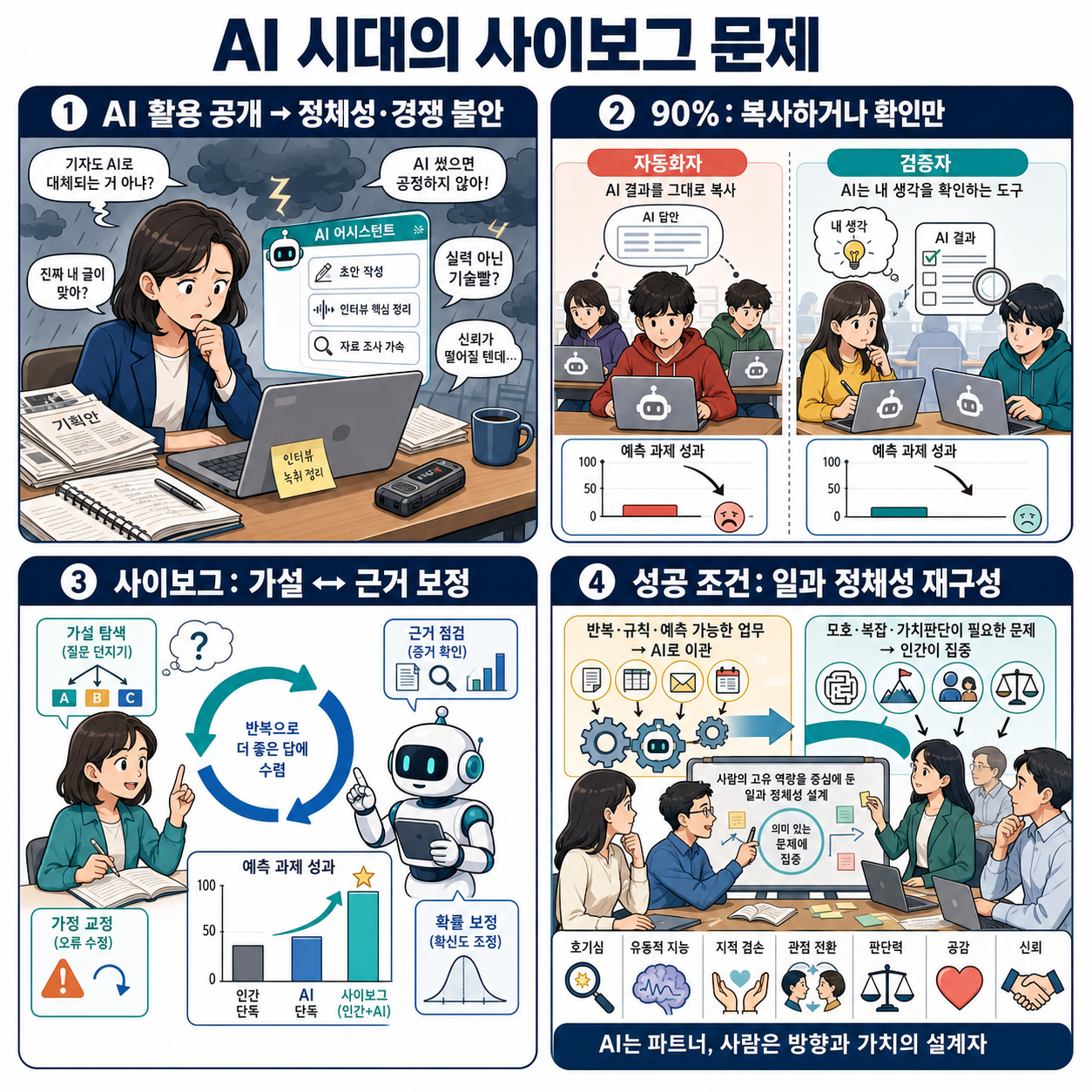 AI’s cyborg problem: you have to embrace it to really succeed but 90% of people can’t or don’t want to 내용을 설명하는 본문 이미지