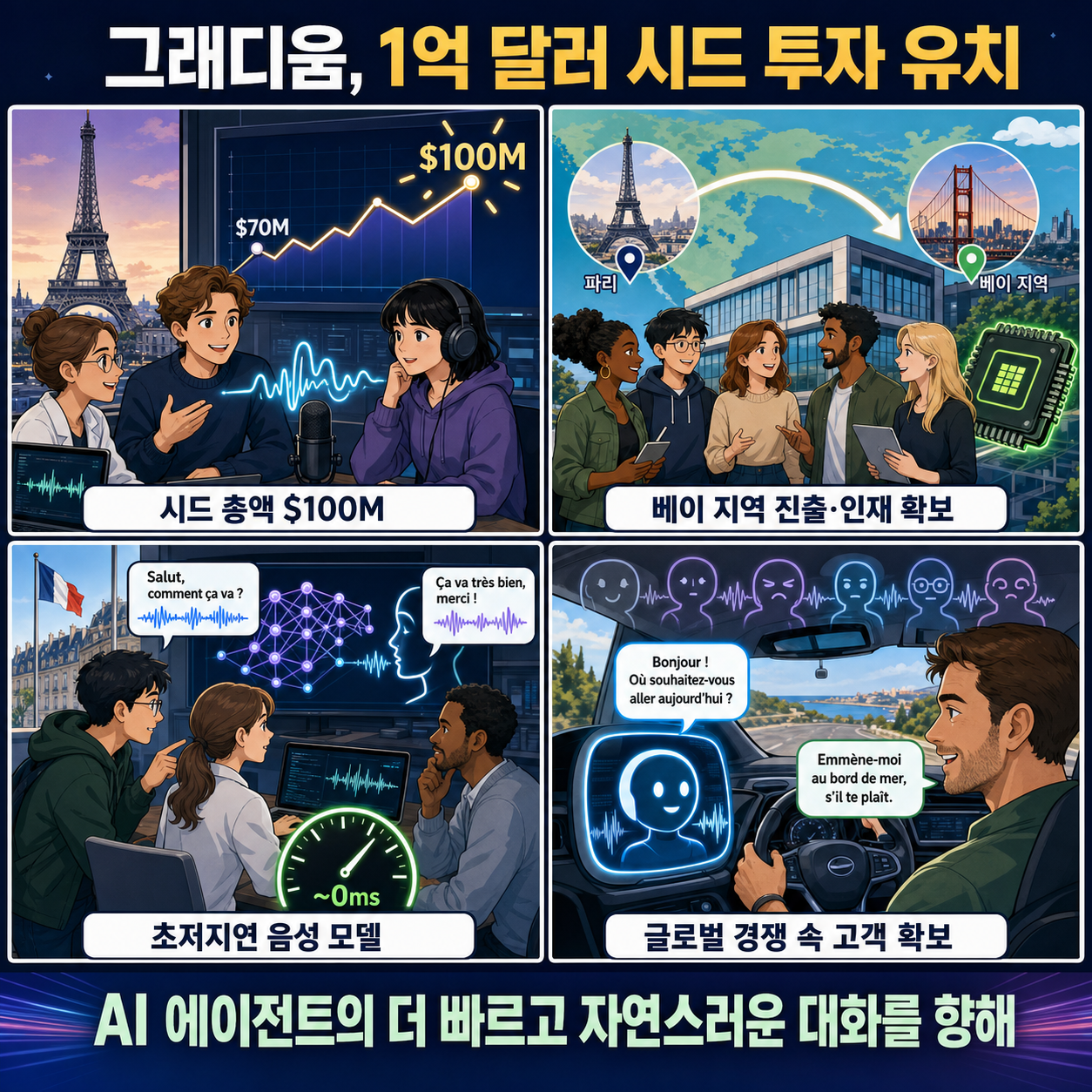 Paris-based AI voice startup Gradium raises $100M seed, backed by Nvidia 내용을 설명하는 본문 이미지