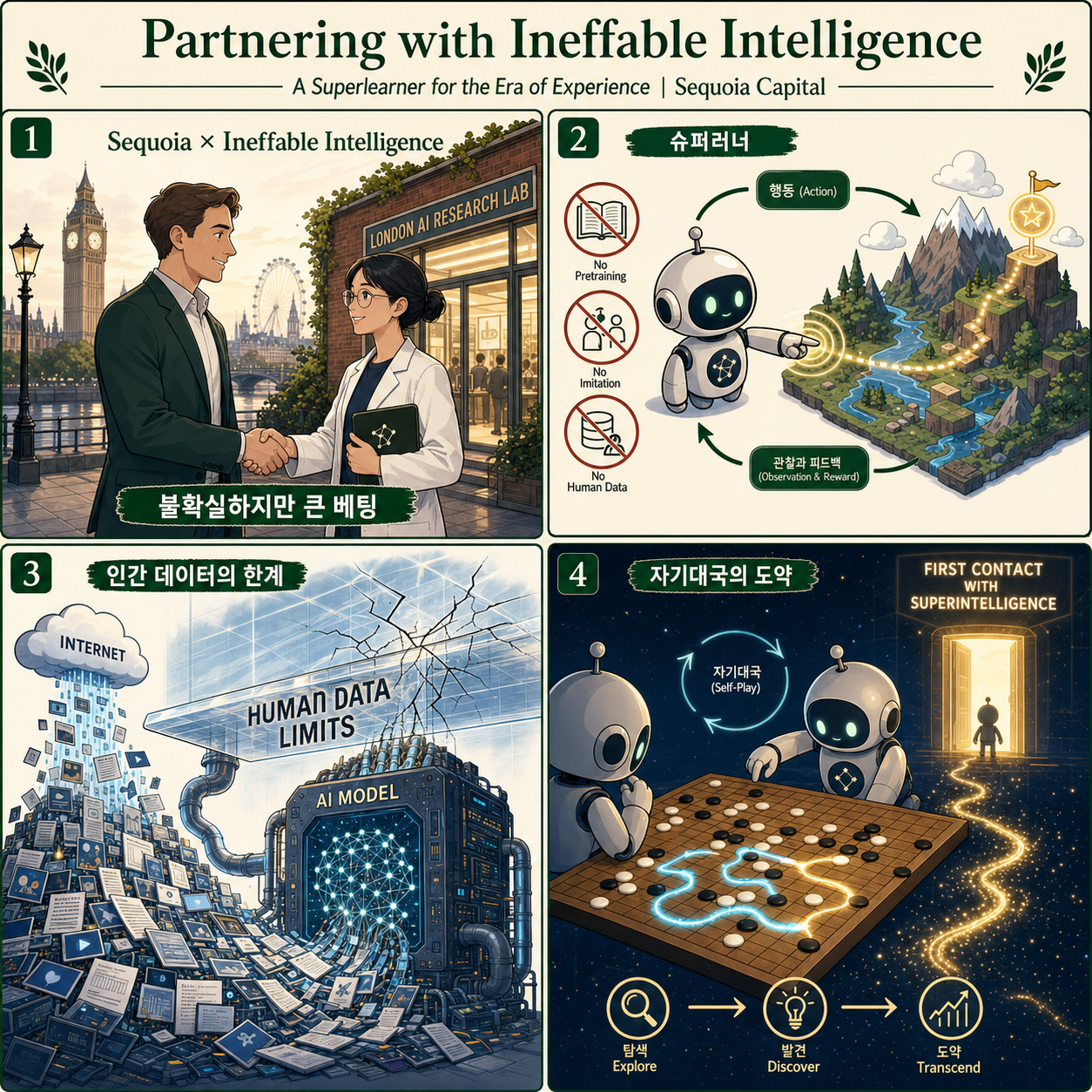 Partnering with Ineffable Intelligence: A Superlearner for the Era of Experience 내용을 설명하는 본문 이미지