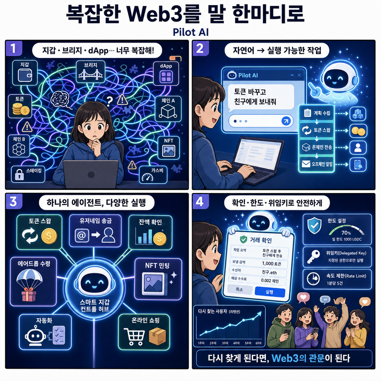 Pilot AI: The Web3 Agent That Finally Makes Crypto Usable 내용을 설명하는 본문 이미지