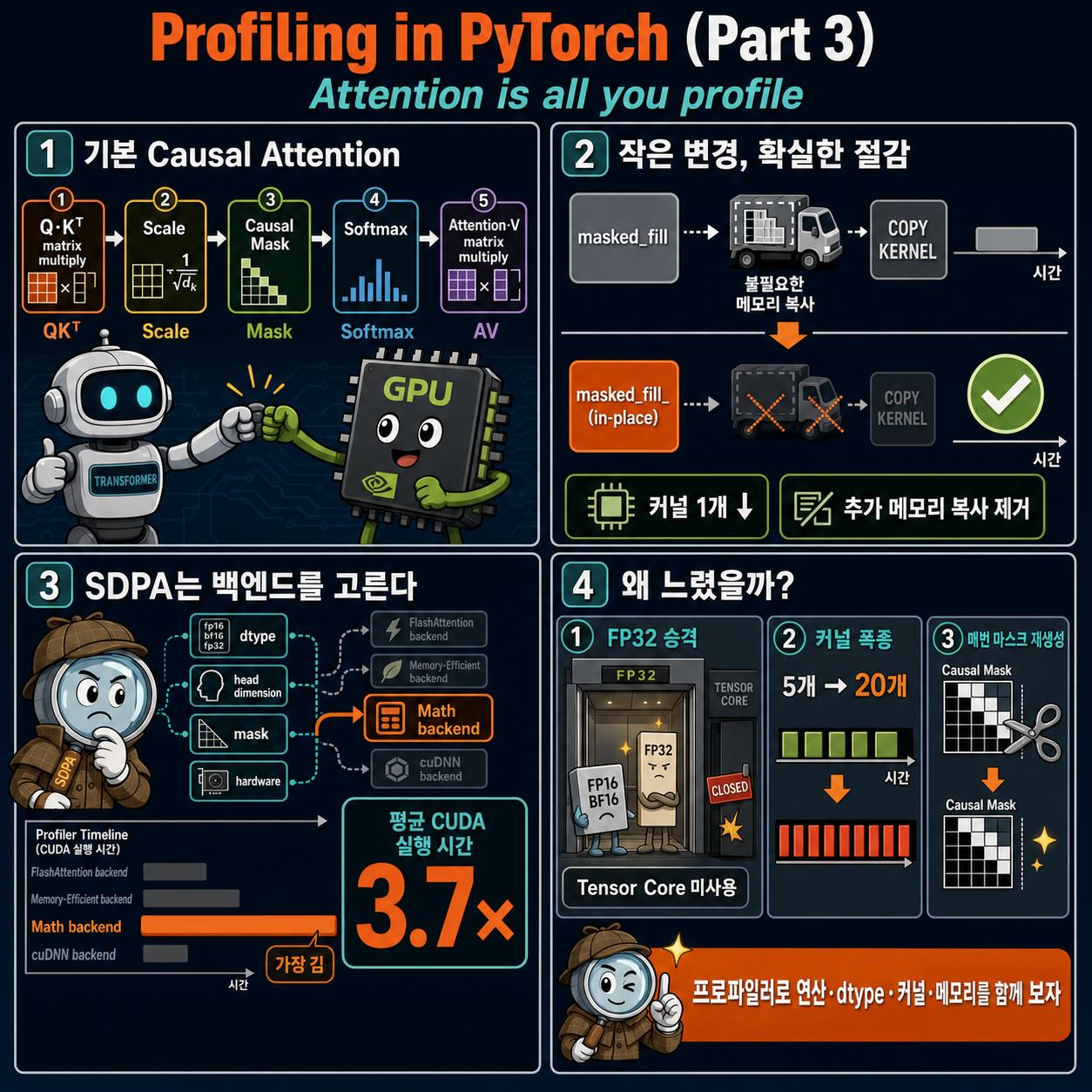 Profiling in PyTorch (Part 3): Attention is all you profile 내용을 설명하는 본문 이미지
