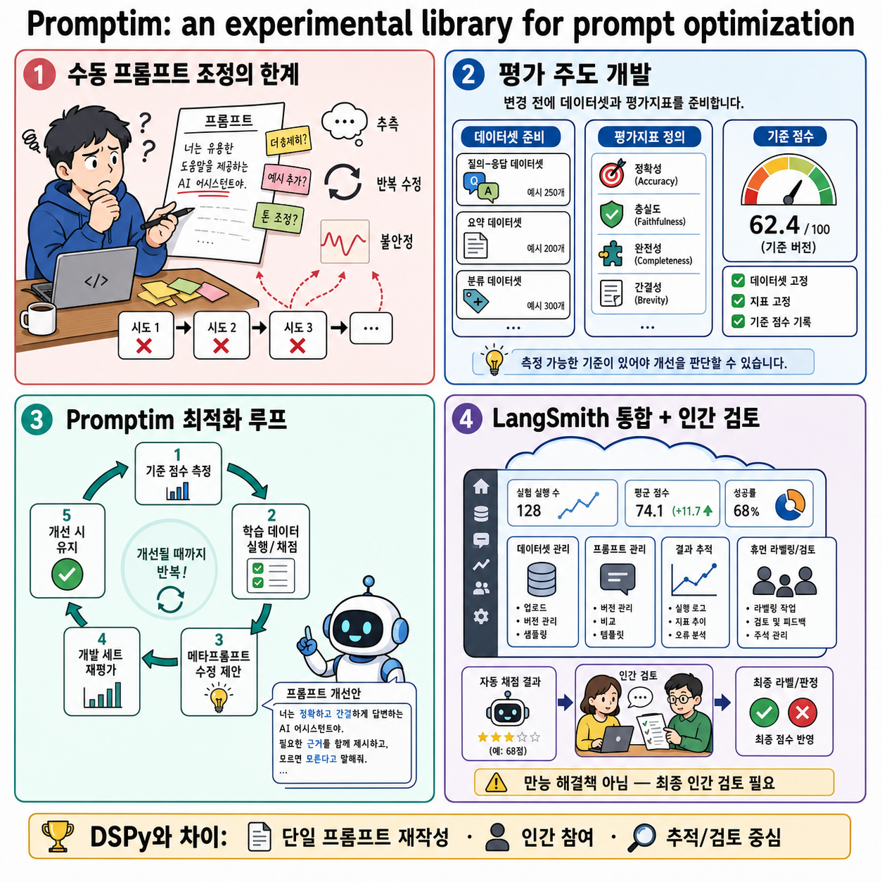 Promptim: an experimental library for prompt optimization 내용을 설명하는 본문 이미지