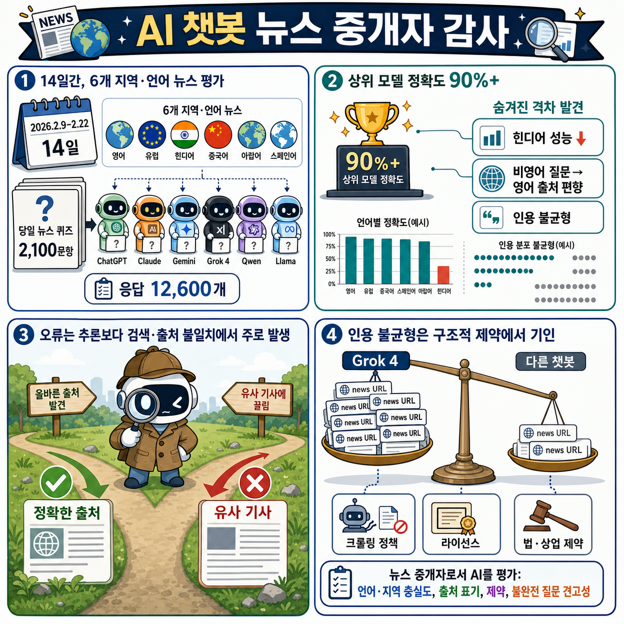 Reading Today’s Headlines Through AI: A Real-Time Audit of Six Commercial Chatbots 내용을 설명하는 본문 이미지