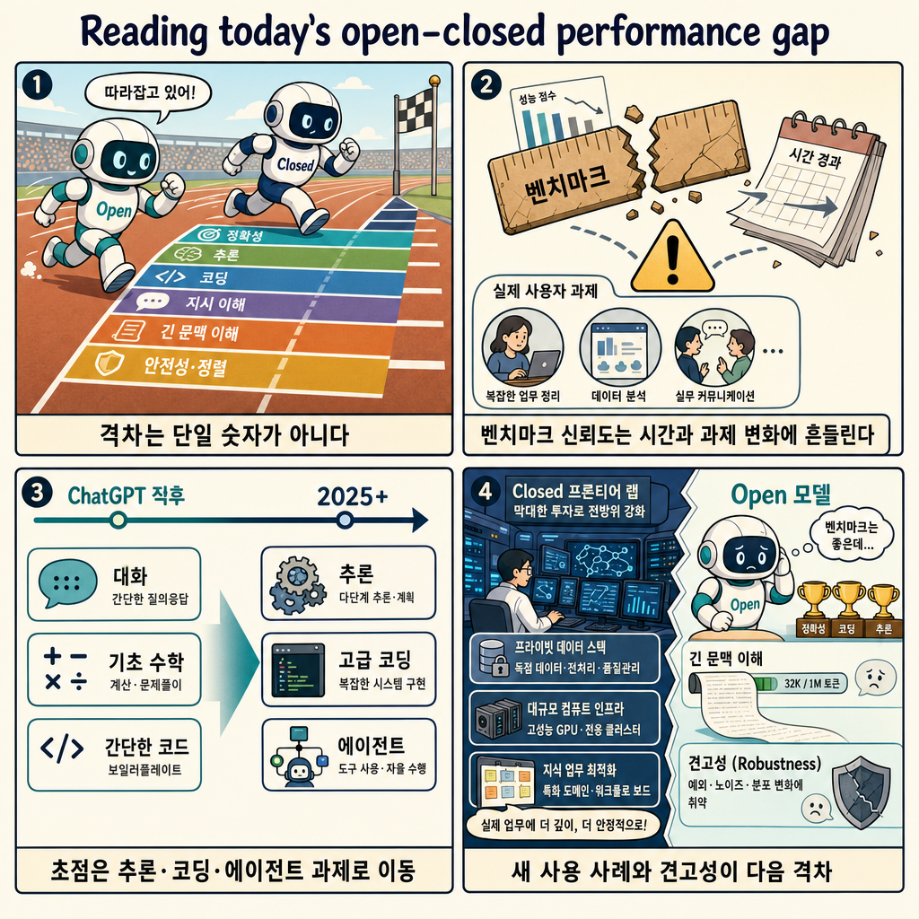 Reading today's open-closed performance gap 내용을 설명하는 본문 이미지