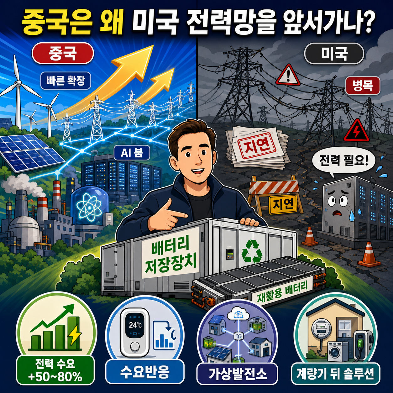 Why China is outpacing the U.S. power grid 내용을 설명하는 본문 이미지