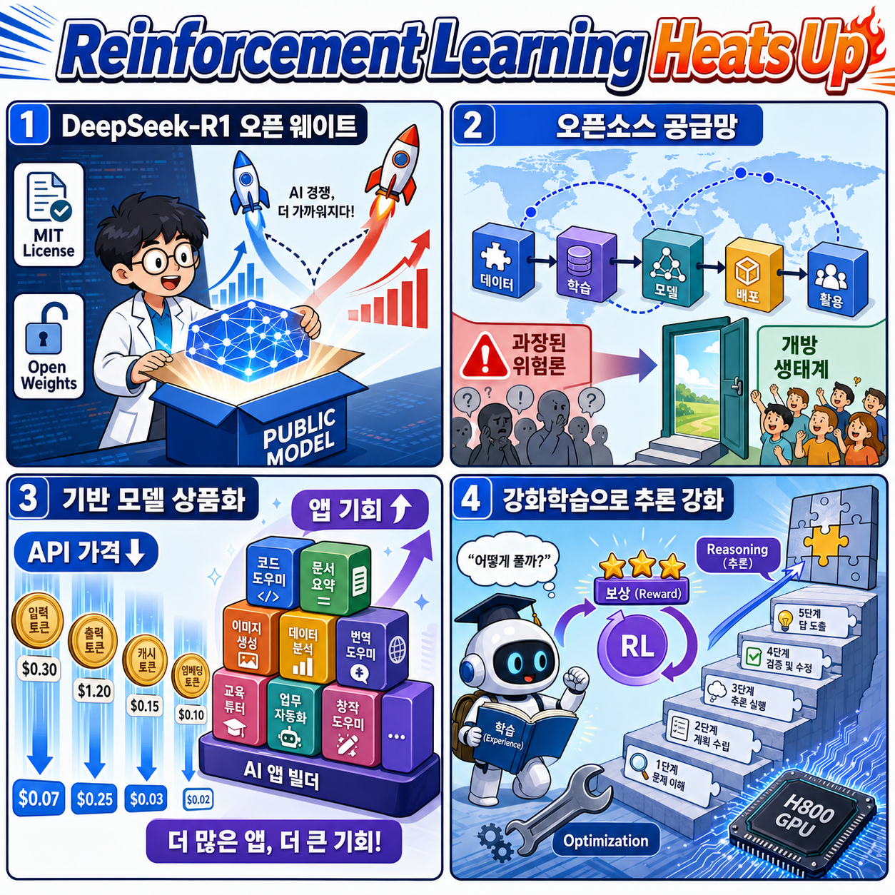 Reinforcement Learning Heats Up, White House Orders Muscular AI Policy, and more... 내용을 설명하는 본문 이미지