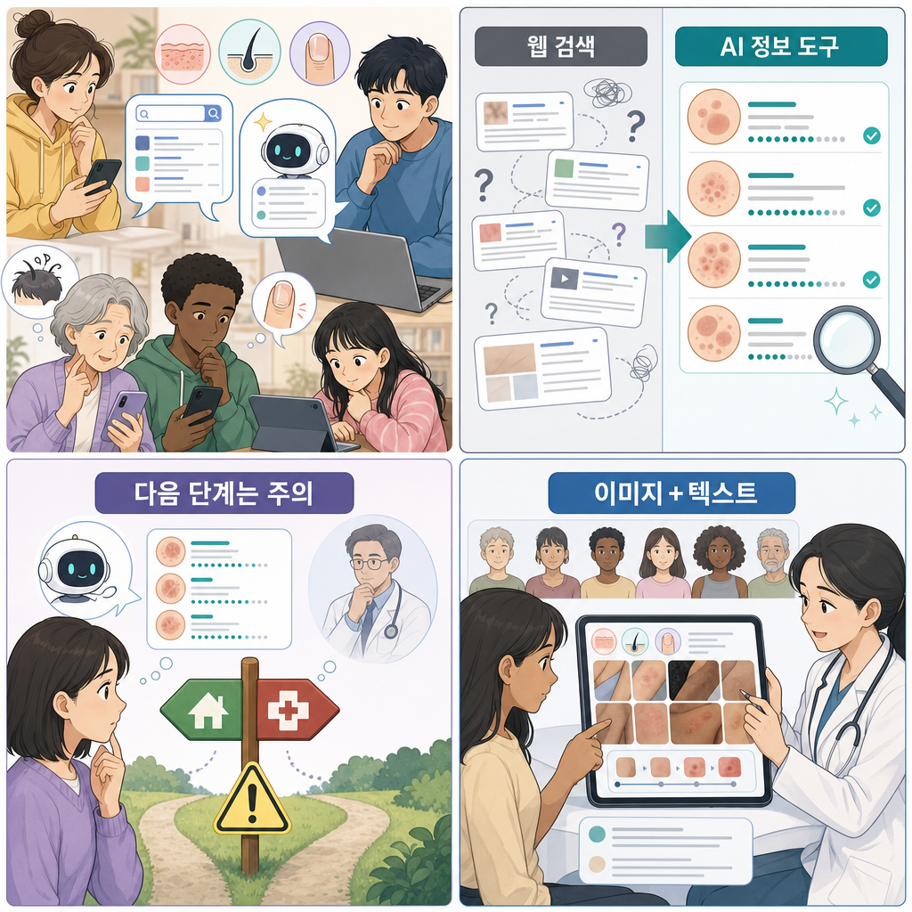 Research into how AI can help users understand skin conditions 내용을 설명하는 본문 이미지