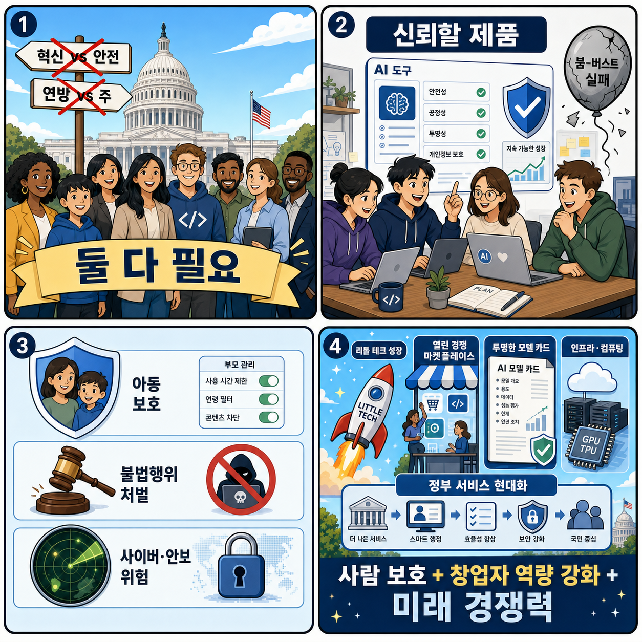 A Roadmap for Federal AI Legislation: Protect People, Empower Builders, Win the Future 내용을 설명하는 본문 이미지