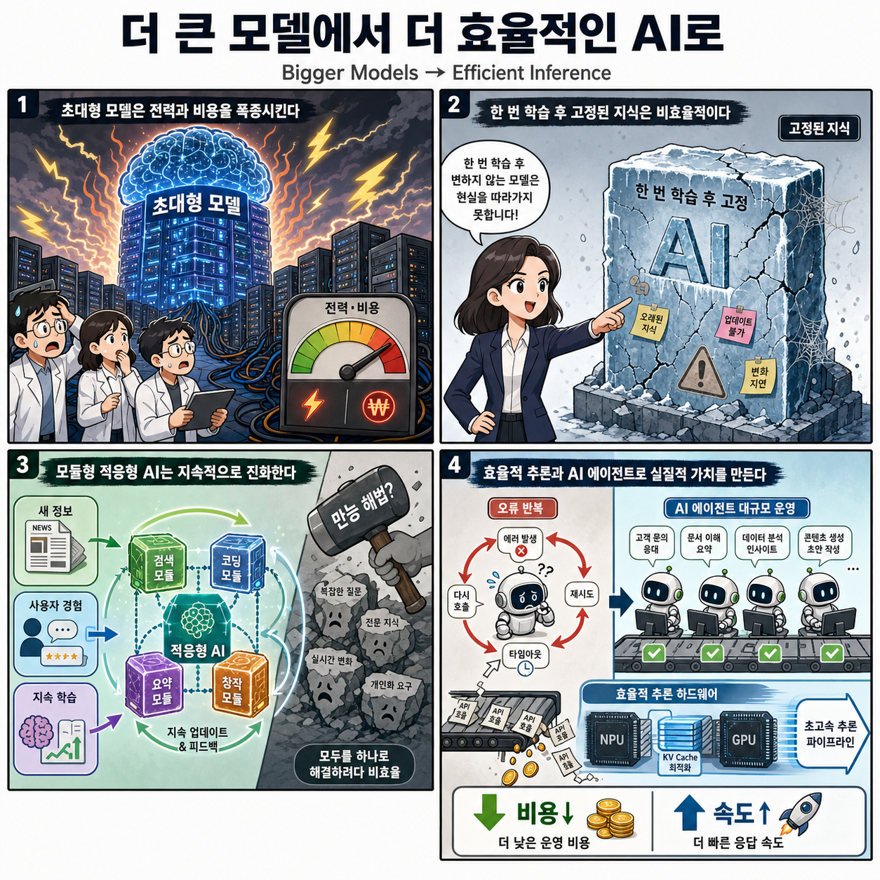 The AI industry spent years chasing bigger models. Now it’s chasing efficiency 내용을 설명하는 본문 이미지