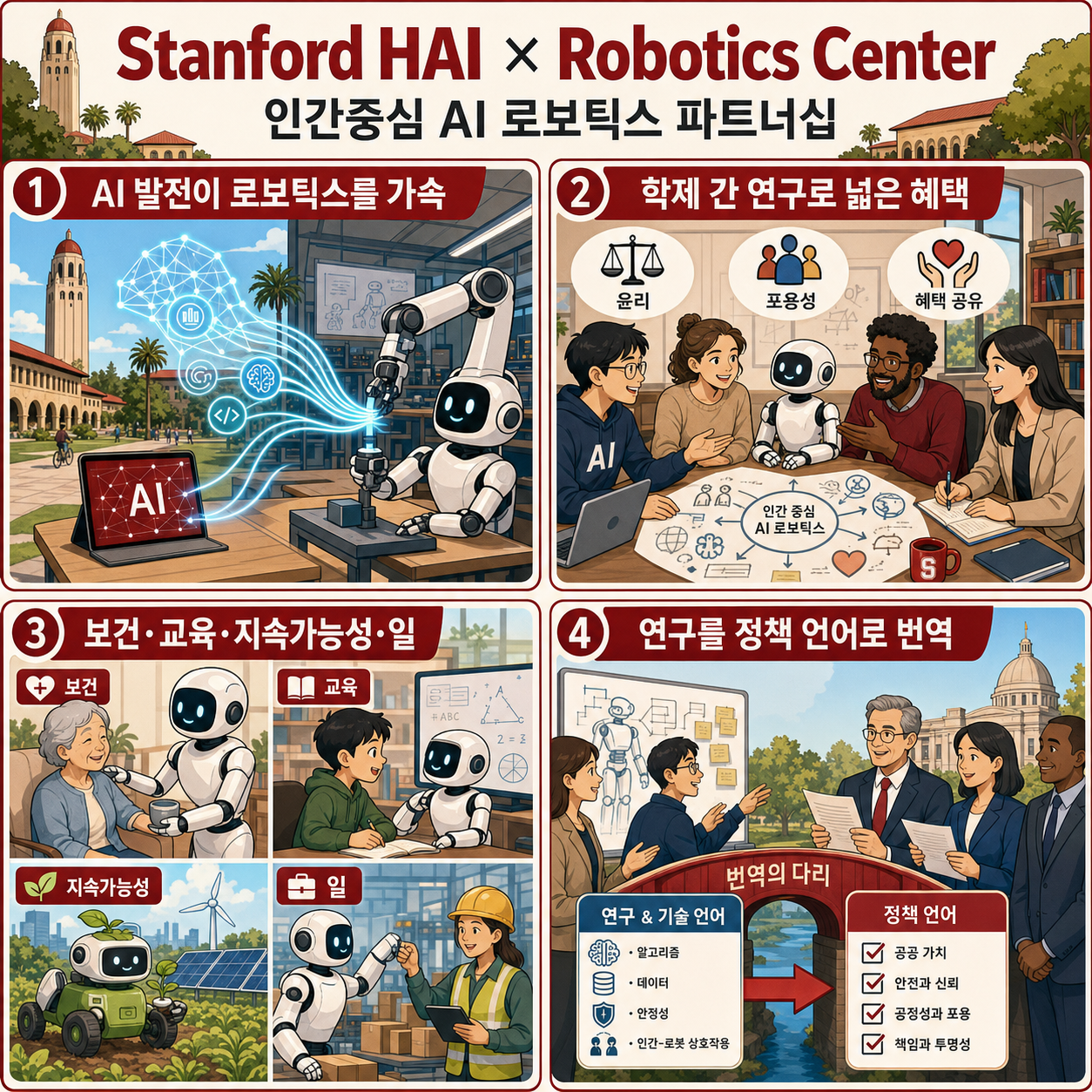 Stanford HAI and Stanford Robotics Center Launch New Partnership 내용을 설명하는 본문 이미지