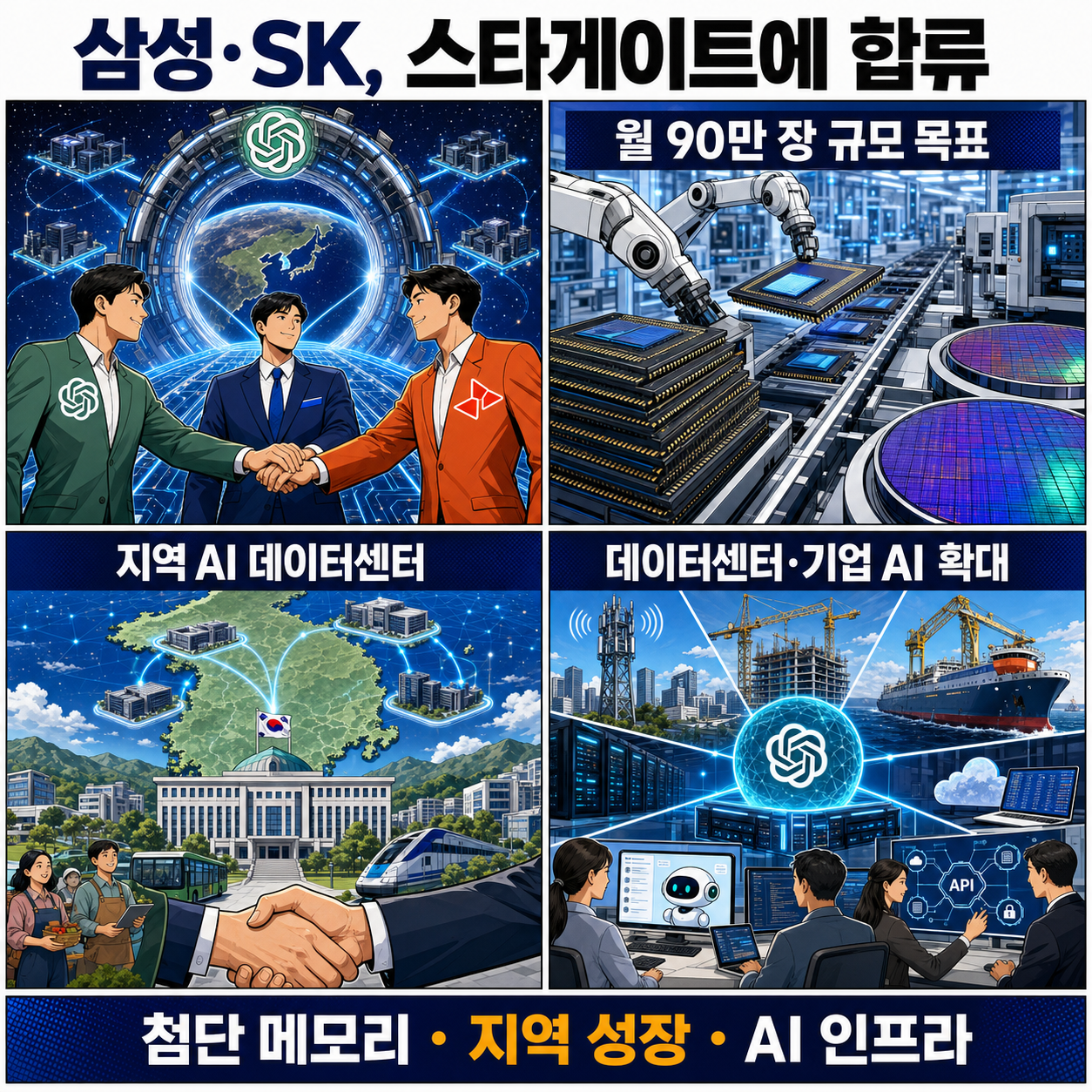 Samsung and SK join OpenAI’s Stargate initiative to advance global AI infrastructure 내용을 설명하는 본문 이미지