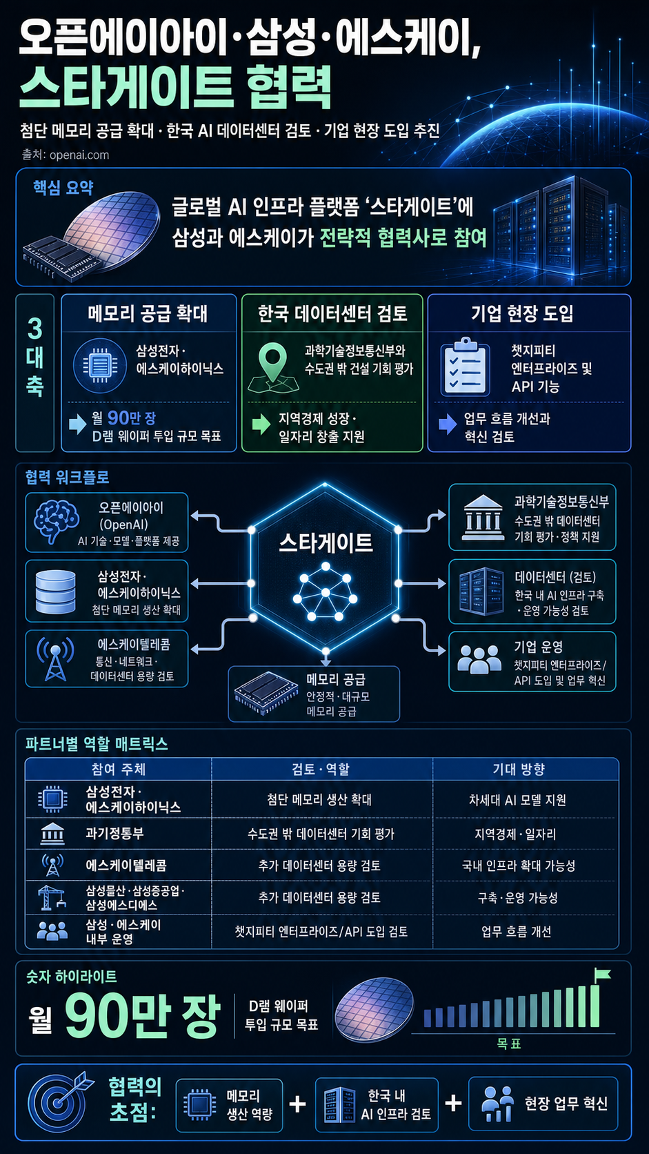 Samsung and SK join OpenAI’s Stargate initiative to advance global AI infrastructure 내용을 설명하는 본문 이미지