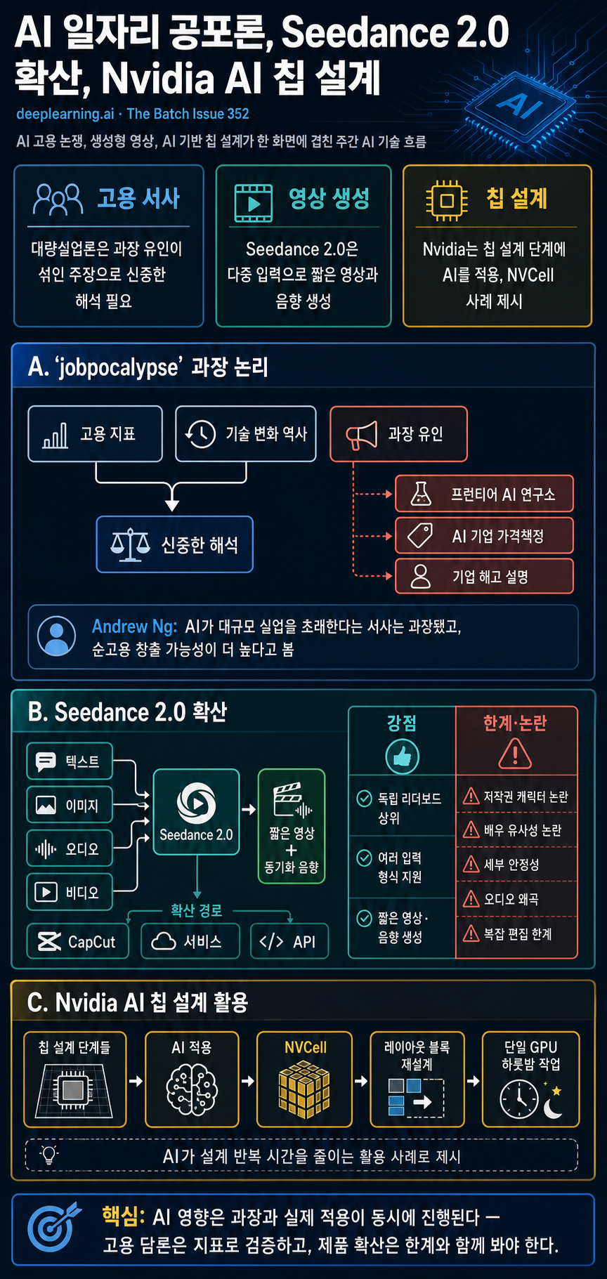 Seedance Makes A Splash, Nvidia's AI-Guided Chip Designs, Helping Robots Not Forget 내용을 설명하는 본문 이미지