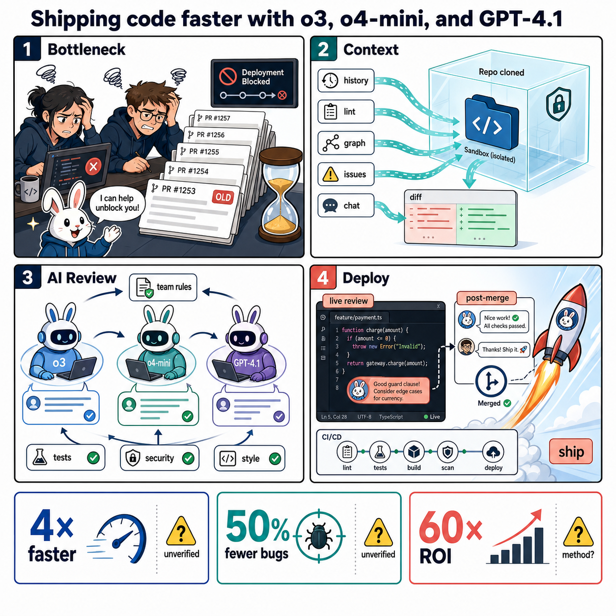 Shipping code faster with o3, o4-mini, and GPT-4.1 내용을 설명하는 본문 이미지