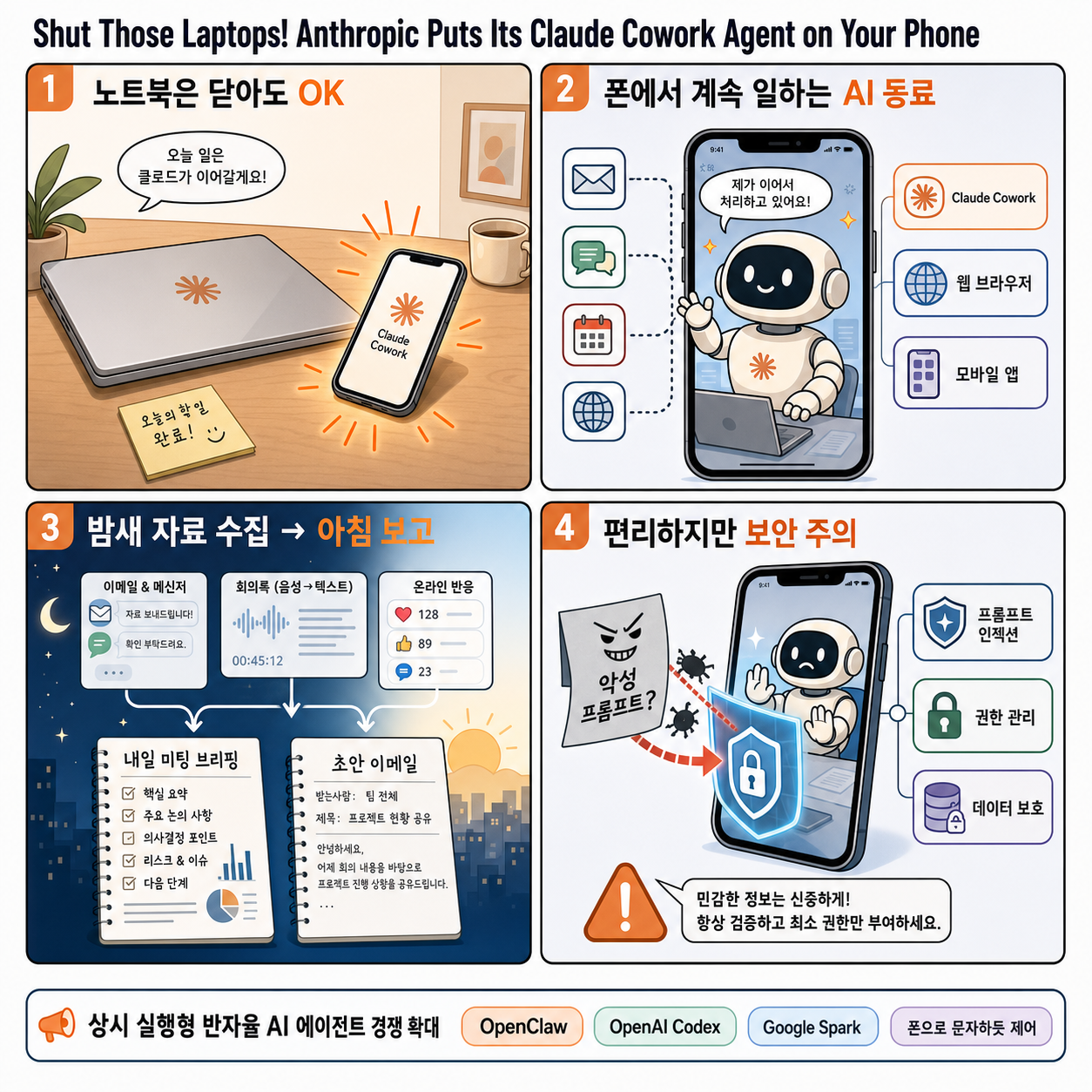 Shut Those Laptops! Anthropic Puts Its Claude Cowork Agent on Your Phone 내용을 설명하는 본문 이미지