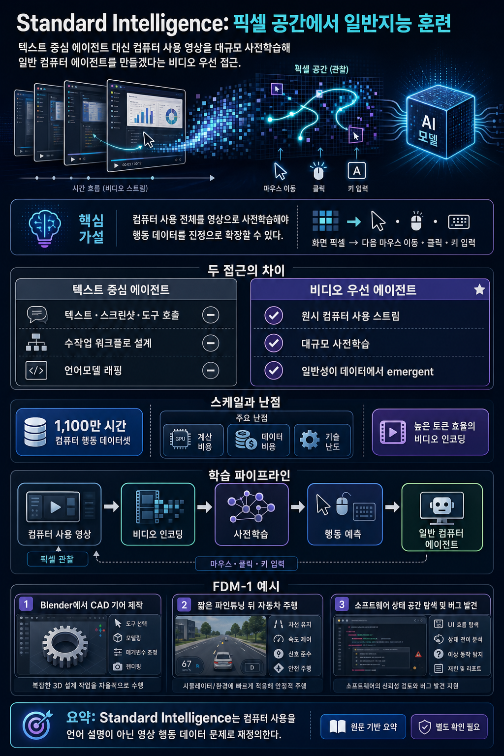 Standard Intelligence: Training General Intelligence in Pixel Space 내용을 설명하는 본문 이미지