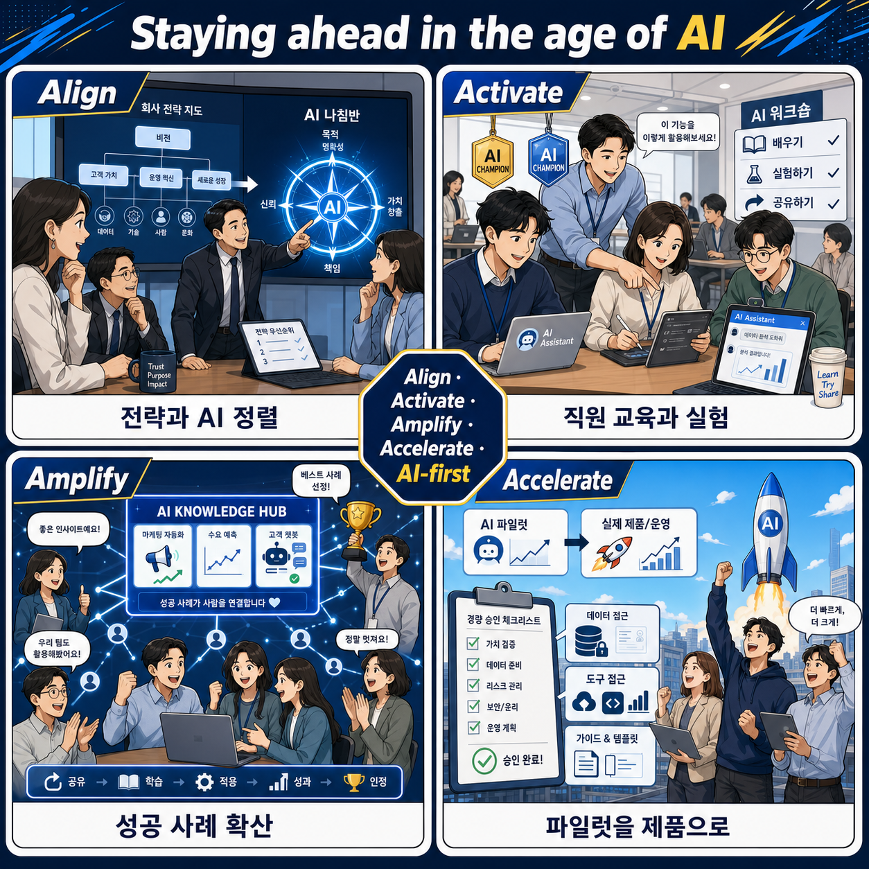 Staying ahead in the age of AI 내용을 설명하는 본문 이미지