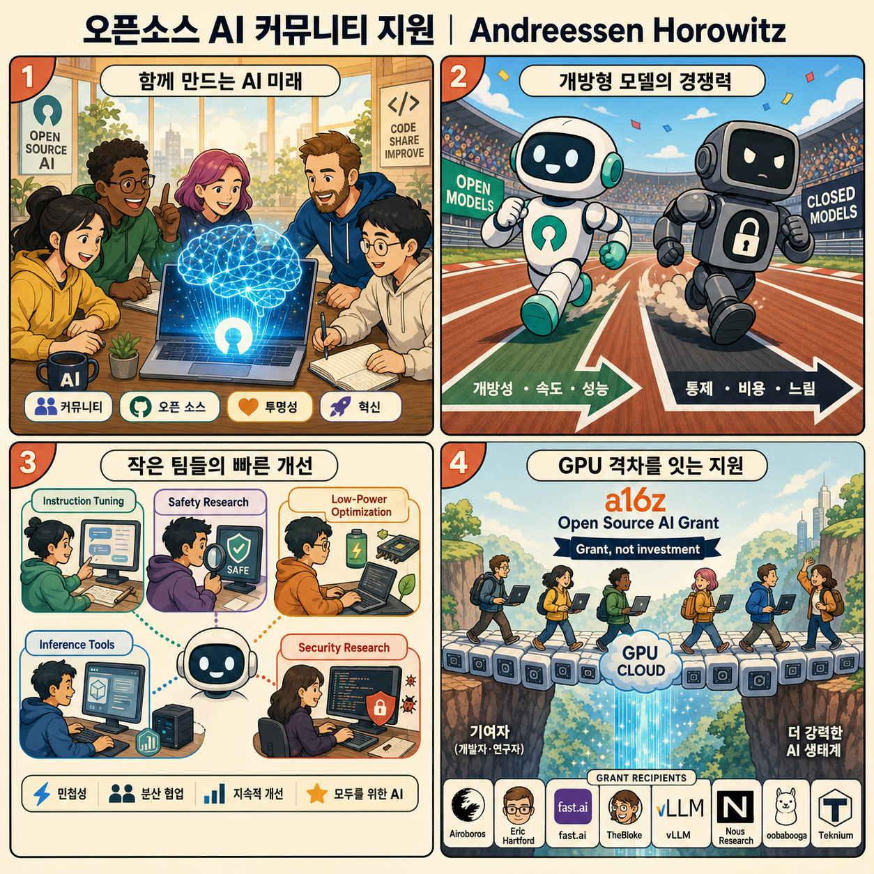 Supporting the Open Source AI Community 내용을 설명하는 본문 이미지