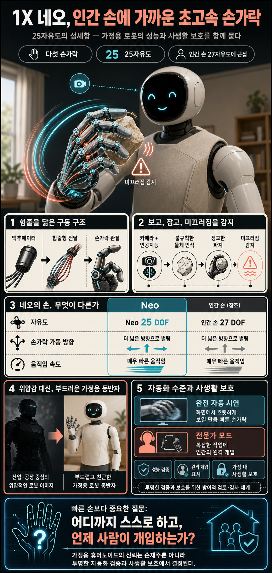 The 1X Neo Robot Has Freaky Fast Fingers 내용을 설명하는 본문 이미지