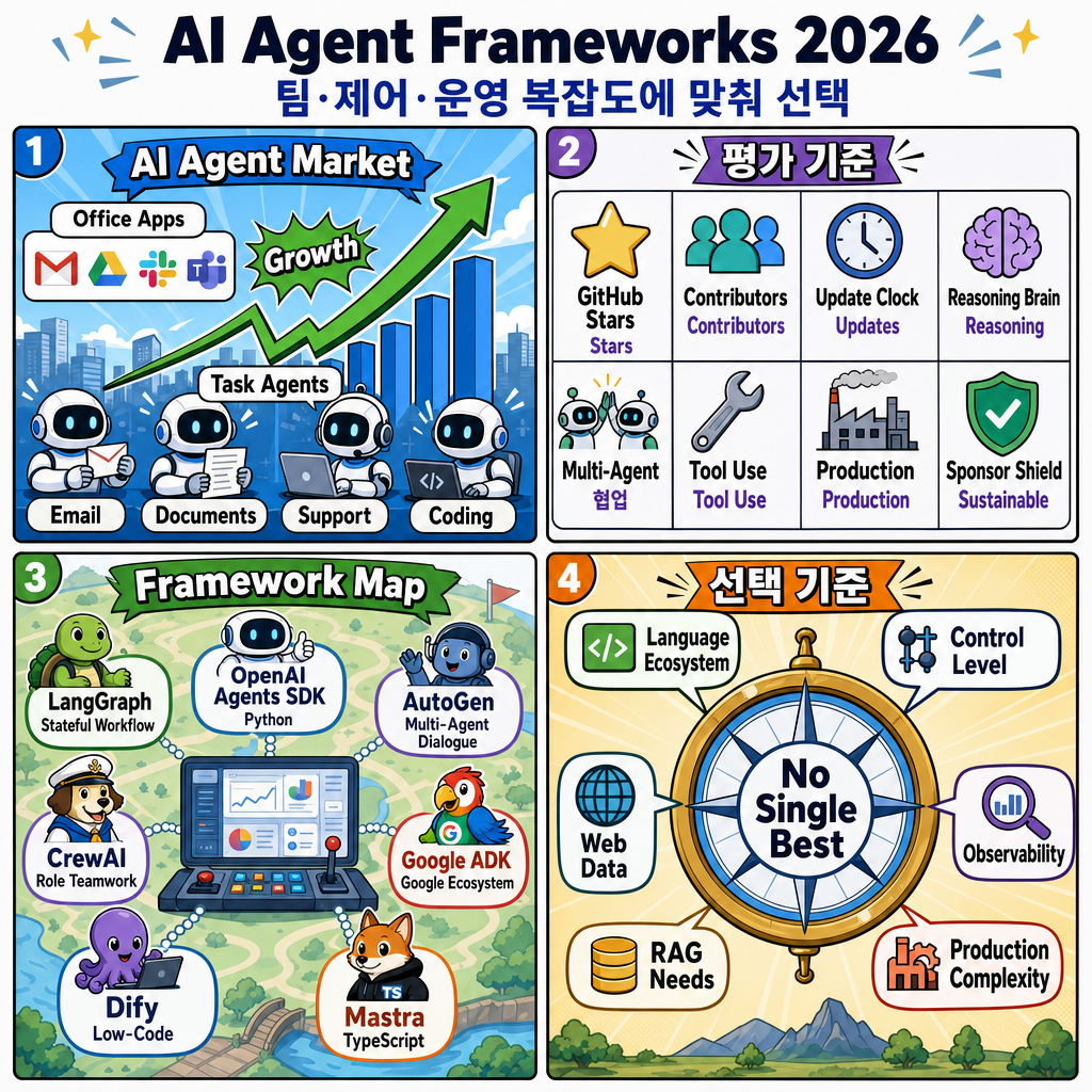 The best open source frameworks for building AI agents in 2026 내용을 설명하는 본문 이미지