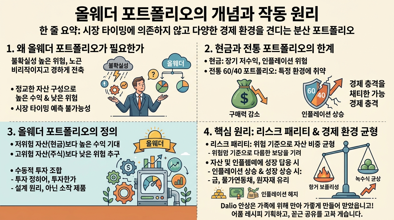 The Concept and Mechanics of an All Weather Portfolio 내용을 설명하는 본문 이미지