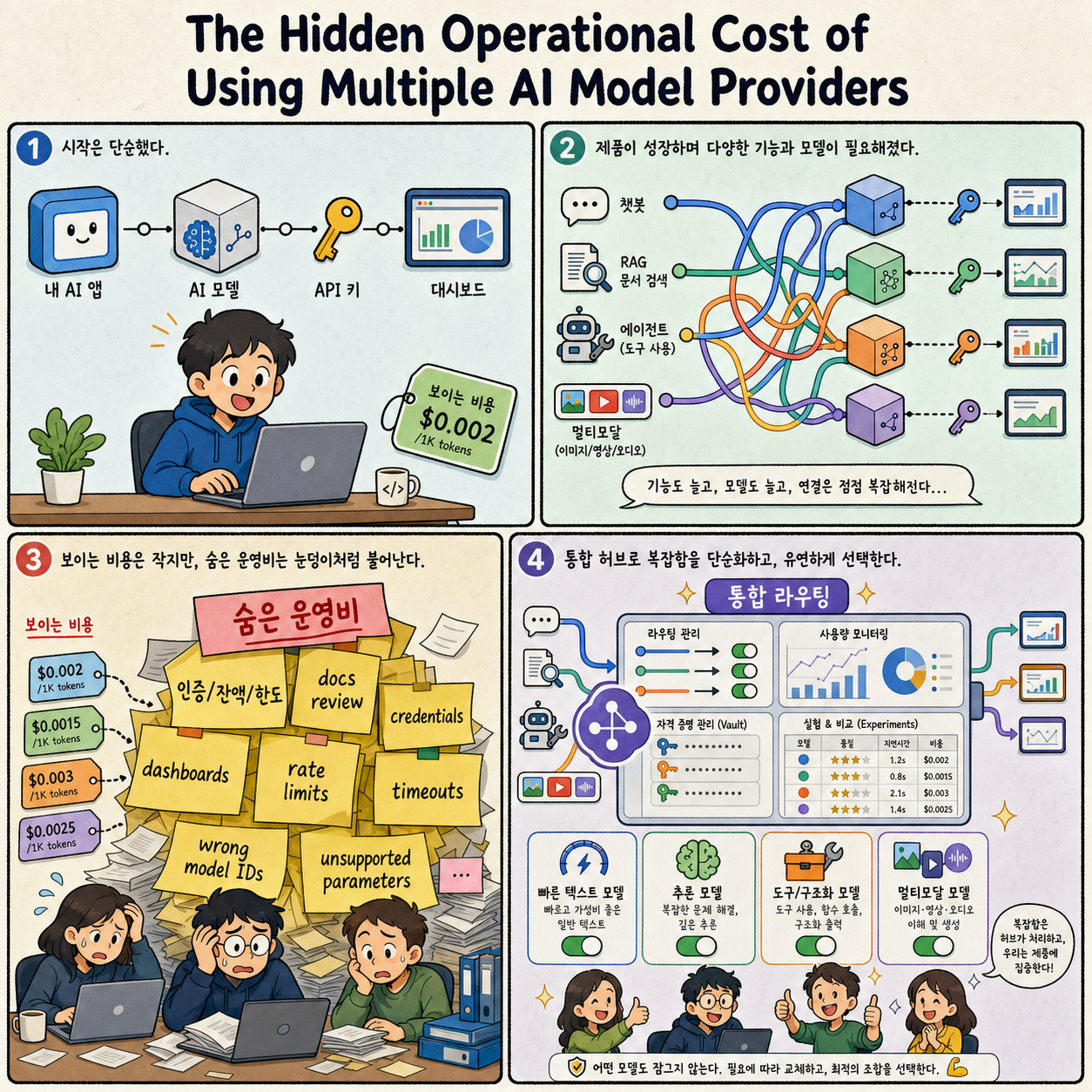 The Hidden Operational Cost of Using Multiple AI Model Providers 내용을 설명하는 본문 이미지
