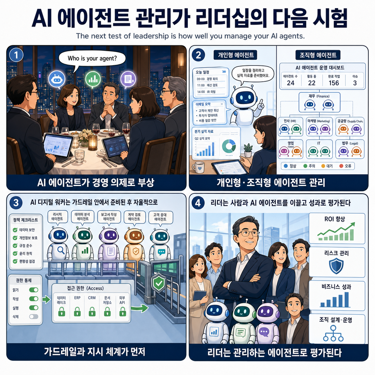 The next test of leadership is how well you manage your AI agents 내용을 설명하는 본문 이미지